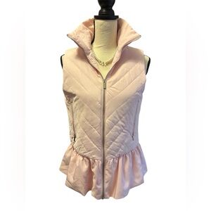 For Cynthia pale Pink Quilted Peplum Vest Sz S